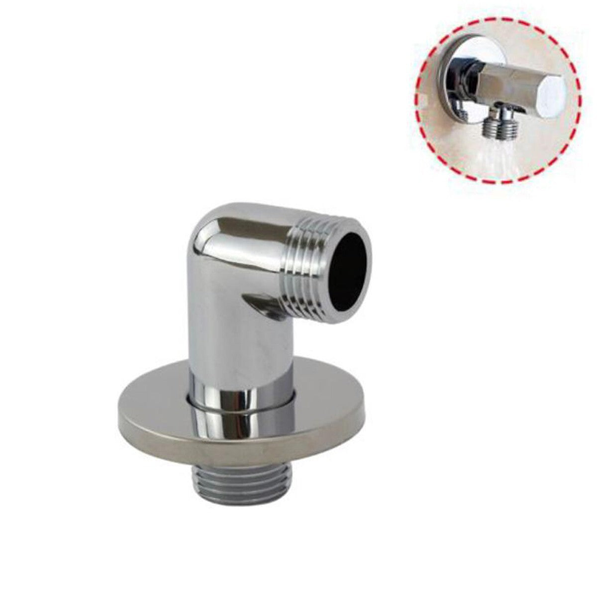 PRESA ACQUA CURVA IN OTTONE CROMATO PER SALISCENDI SUPPORTO PER DOCCIA 59511