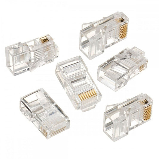 100 PEZZI CONNETTORE LAN CAT5 8 POLI ETHERNET PLUG LAN RJ45 NETWORK INTERNET