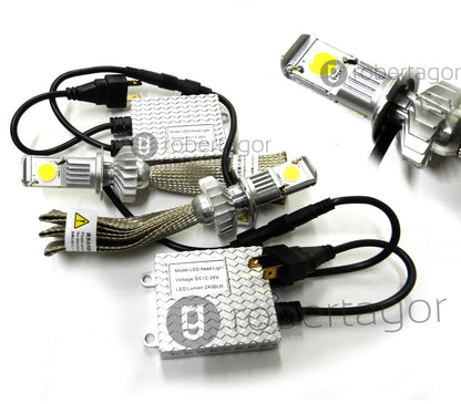 COPPIA LAMPADE FARI RICAMBIO AUTO 2 LED 2HL H7 W ALTA LUMINOSITA' BIANCO FREDDO