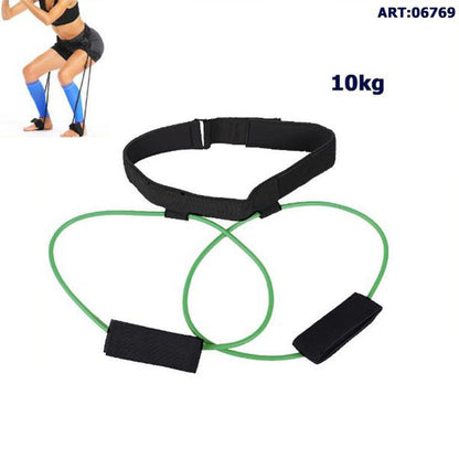 CORDA CON CINTURA VITA BANDA DI RESISTENZA ELASTICO  FITNESS PILATES YOGA 10KG*