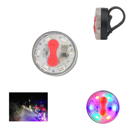 LUCE POSTERIORE LED RICARICABILE USB FANALE MONOPATTINO BICICLETTA BICI RGB 0437