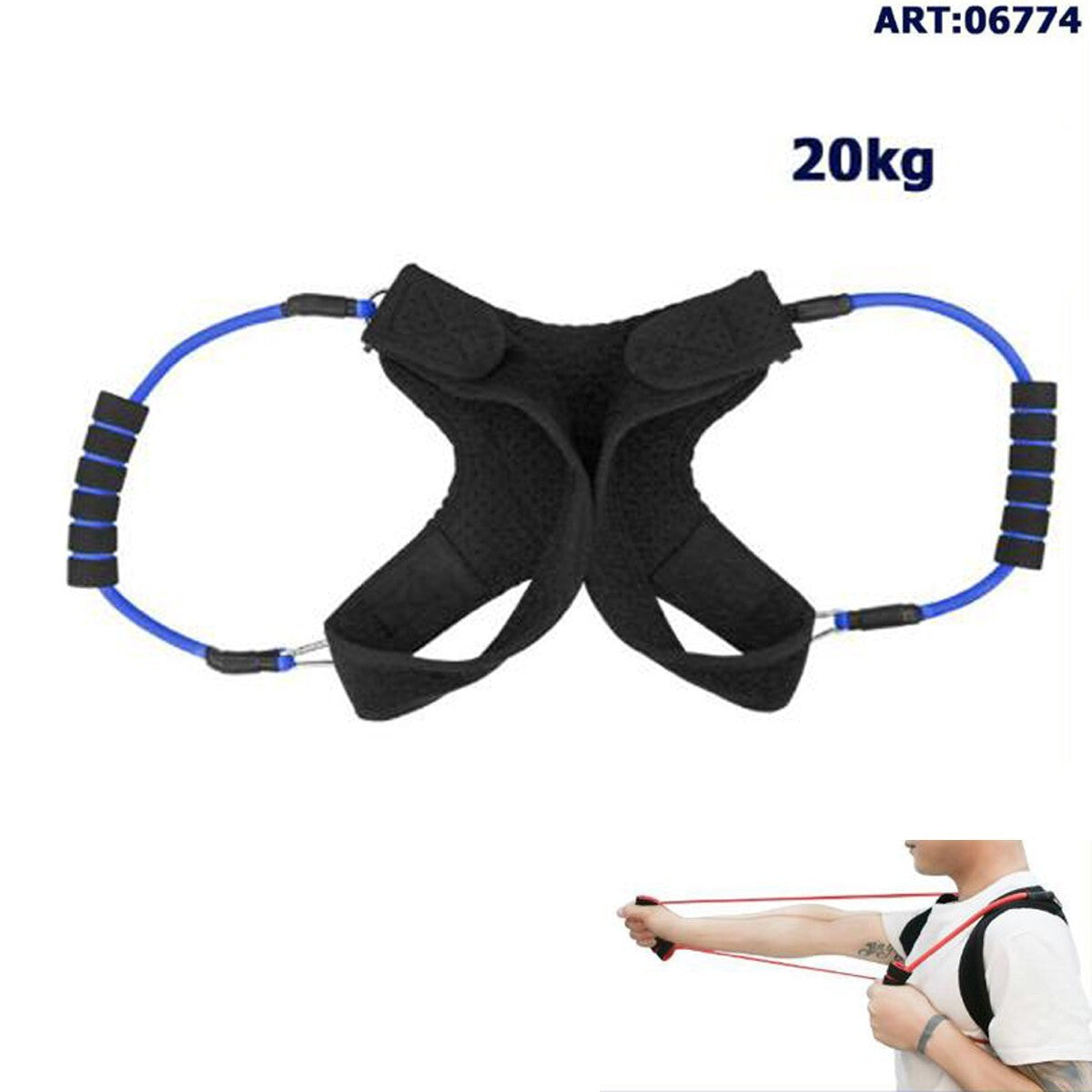 BANDA DI RESISTENZA ELASTICA SUPPORTO SCHIENA CORDA FITNESS PILATES YOGA 20KG*
