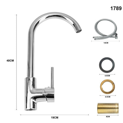 RUBINETTO MISCELATORE CROMATO CASA CUCINA LAVABO LAVANDINO KIT MONTAGGIO 1789