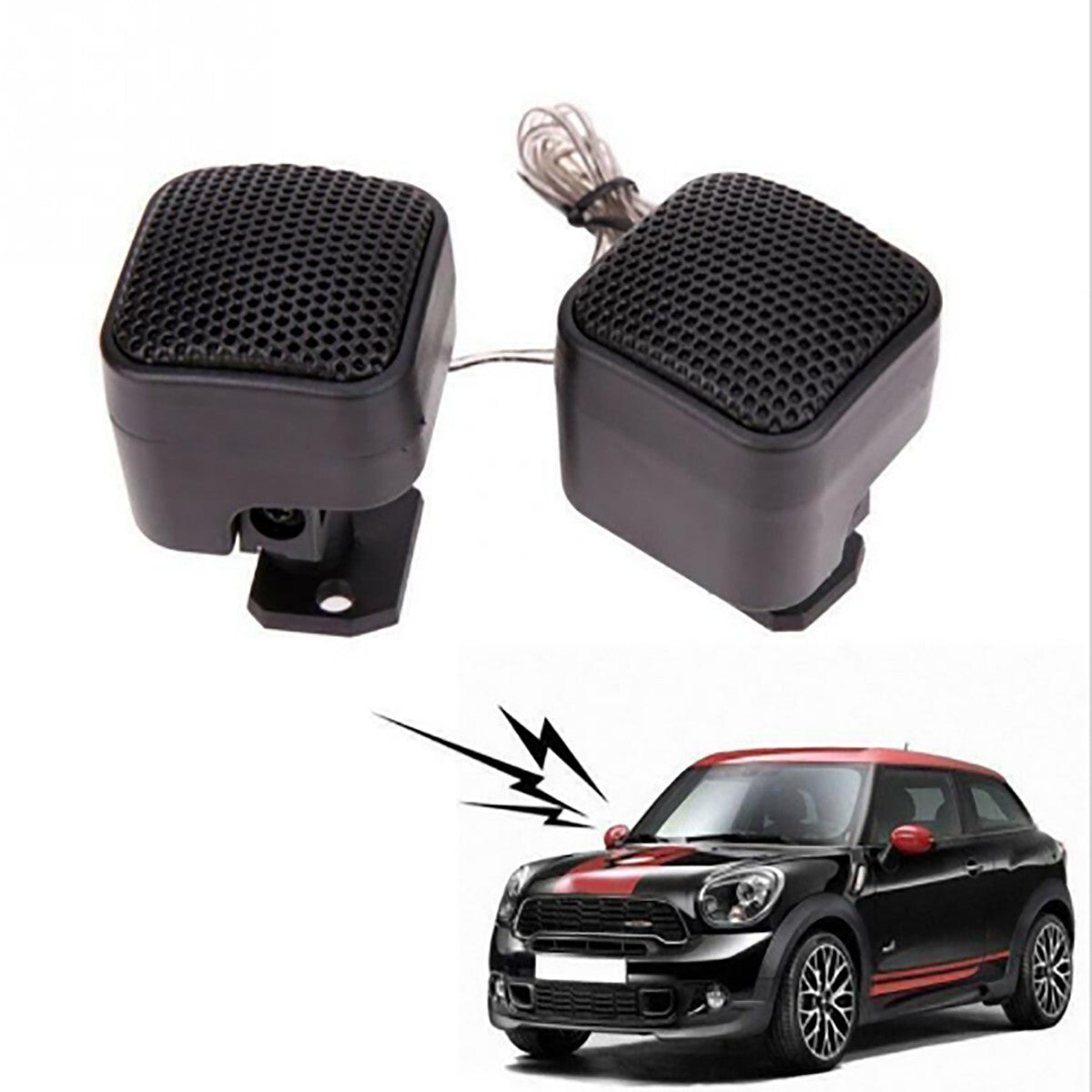 COPPIA DOME TWEETER AUDIO ALTOPARLANTI AUTO 800W NERO ALTA EFFICIENZA MINI CASSE