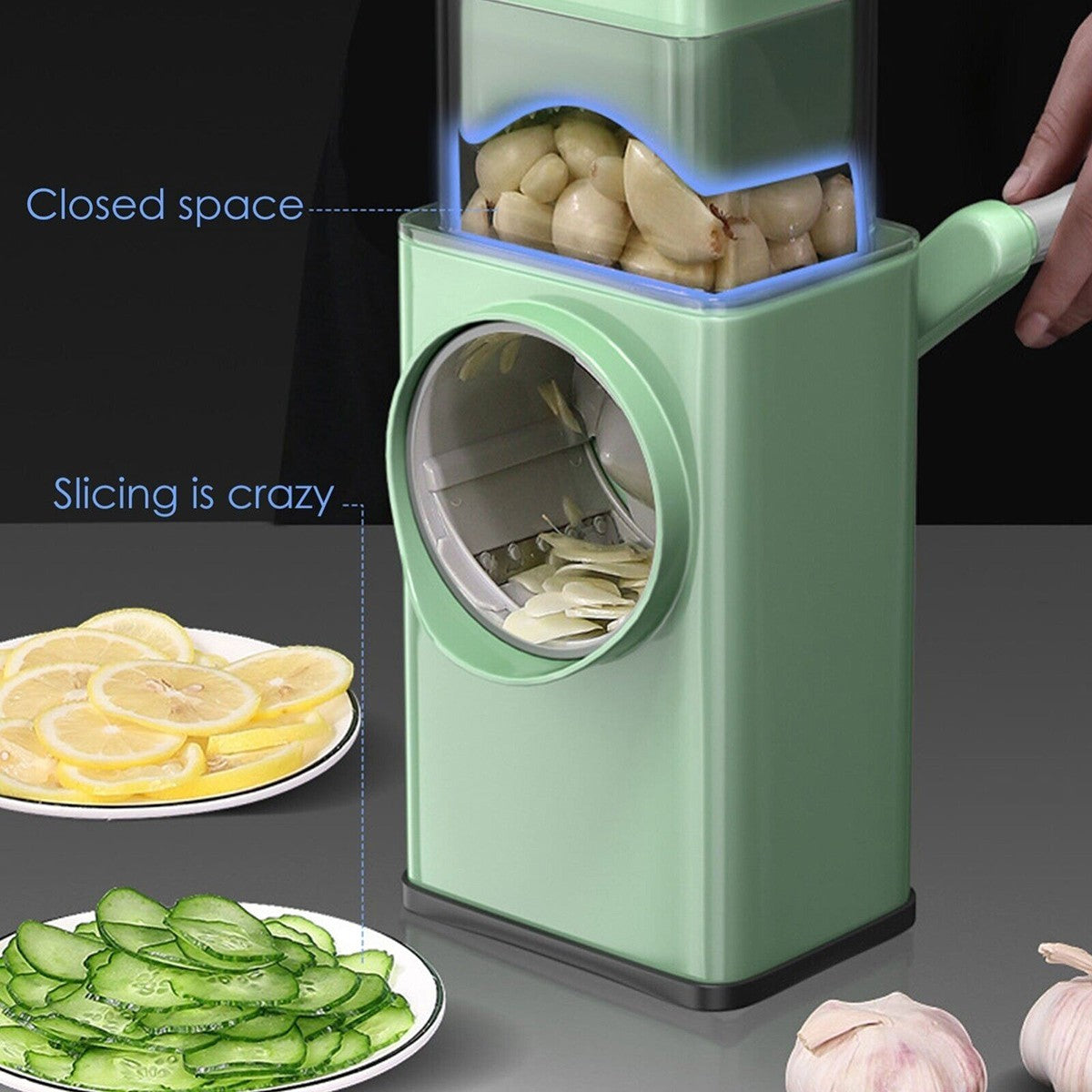 AFFETTATRICE MANUALE A MANOVELLA MULTIFUNZIONE AFFETTA TAGLIA VERDURE LD-00763