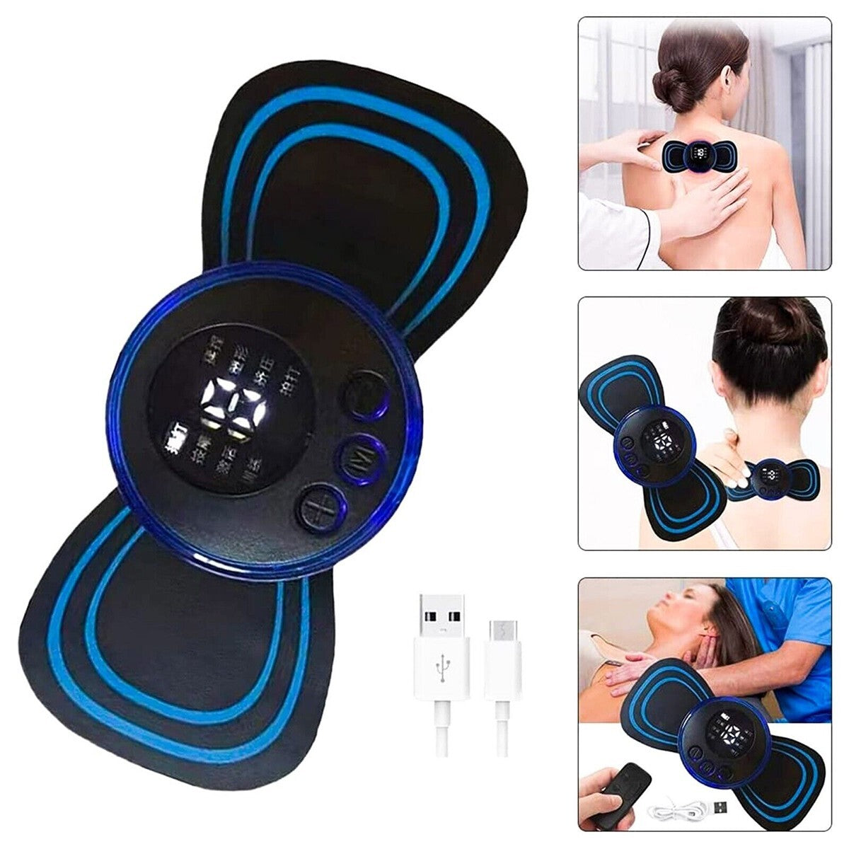 MINI MASSAGGIATORE ELETTRICO COLLO PORTATILE MASSAGGIO CERVICALE ANTISTRESS