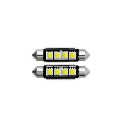 COPPIA LAMPADINE 4 LED SMD 5050 AUTO 6000K CANBUS 1.5W LAMPADINA 12V CA-02711