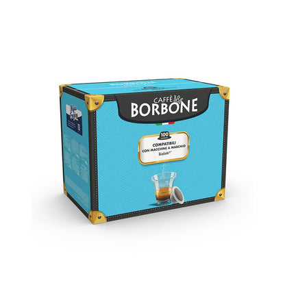 100 CAPSULE CIALDE CAFFÈ BORBONE MISCELA DEK COMPATIBILI MACCHINE MARCA BIALETTI