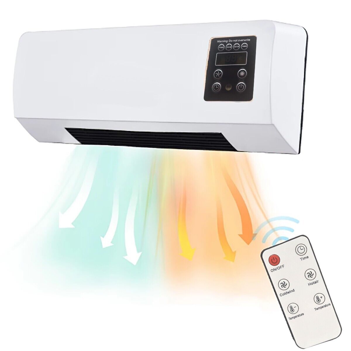 TERMOVENTILATORE RISCALDATORE RINFRESCATORE PORTATILE DA PARETE VENTILATORE