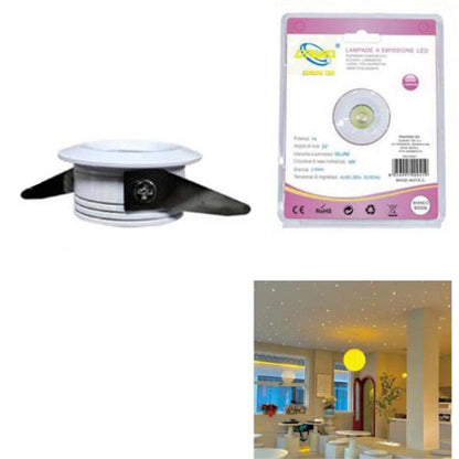MINI FARETTO LED 1W SOFFITTO TONDO INCASSO MOLLA LED 4CM BIANCO NATURALE 4000K