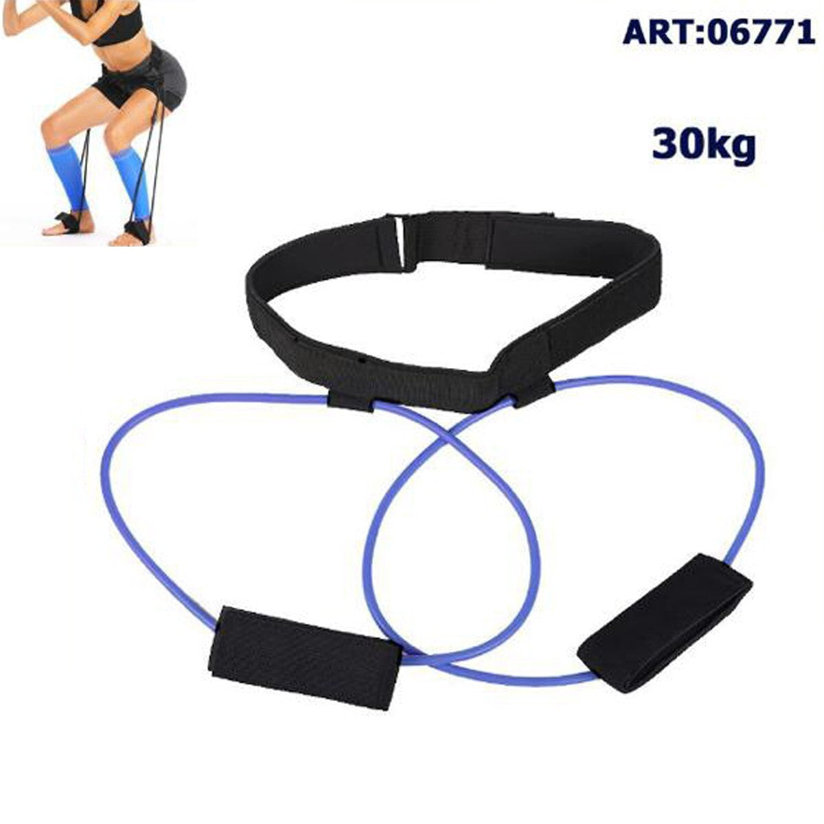 CORDA CON CINTURA VITA BANDA DI RESISTENZA ELASTICO  FITNESS PILATES YOGA 30KG*