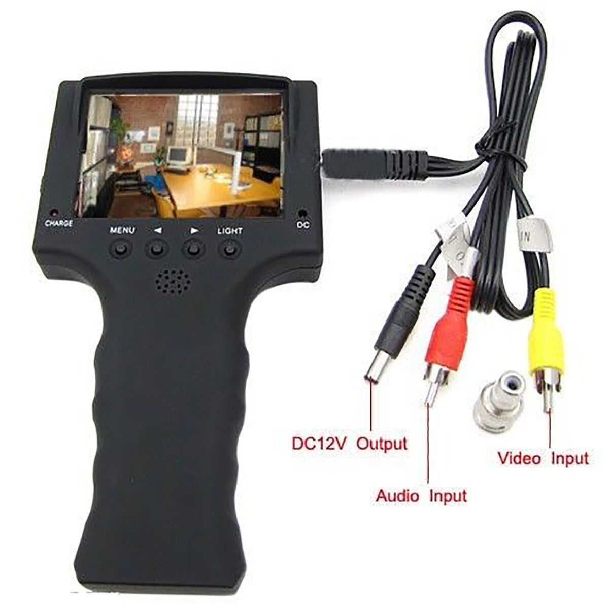 MONITOR 3.5 TESTER TELECAMERE RETE ETHERNET LAN BATTERIA INTERNA USCITA 12V -