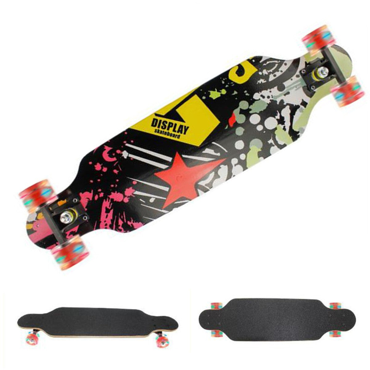 SKATEBOARD SKATE IN LEGNO FANTASIA COLORATO BAMBINI RAGAZZI 80CM 06060