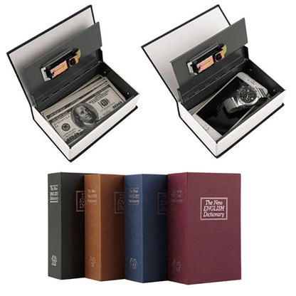 CASSETTA SICUREZZA PORTAVALORI LIBRO PORTA MONETE CHIAVE METALLO 114x80x45 mm