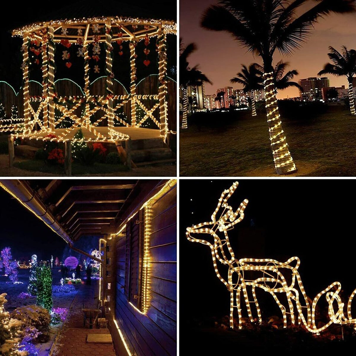 TUBO LUMINOSO LED LUCI DI NATALE IMPERMEABILE ESTERNO BIANCO NATURALE 10 METRI