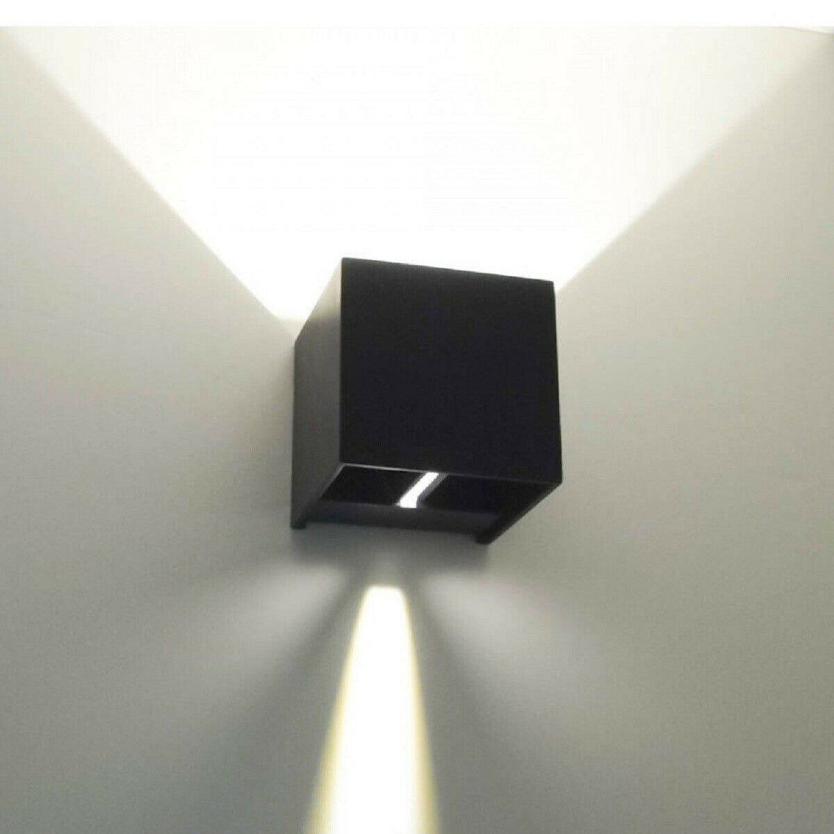 APPLIQUE NERO CUBO LED 10W FARETTO LAMPADA PARETE MURO LUCE FREDDO 6000K