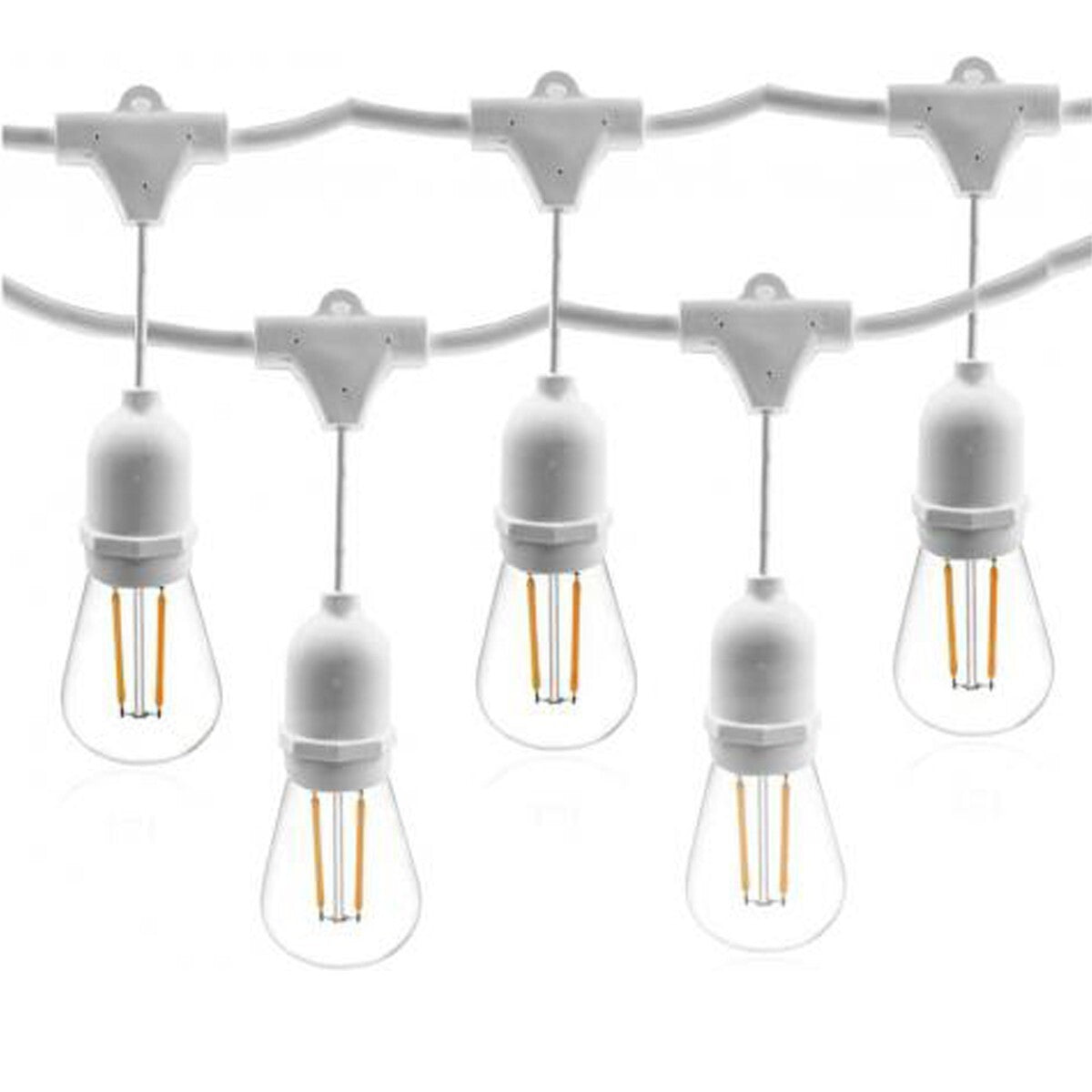 CATENARIA LUCI 5MT E 10 PORTALAMPADE E27 BIANCA ALLUNGABILE IP54 INTERNO ESTERNO
