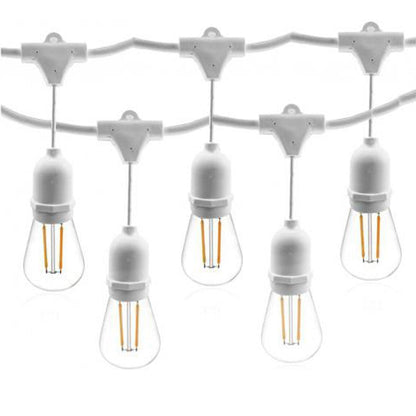 CATENARIA LUCI 5MT E 10 PORTALAMPADE E27 BIANCA ALLUNGABILE IP54 INTERNO ESTERNO