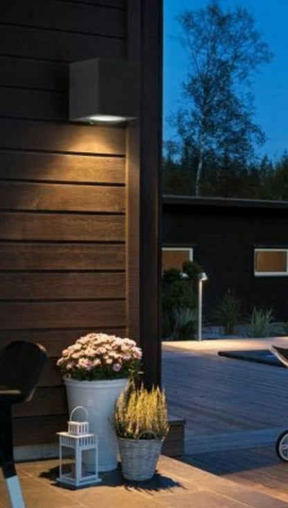 APPLIQUE PER ESTERNO LED LAMPADA GIARDINO ATTACCO GU10 MURO FARETTO IP65/NERO