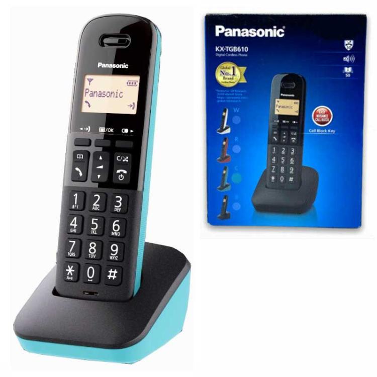 Panasonic Cordless Phone Illuminated Display Handset Kx-Tgb610Jtb Black Blue
