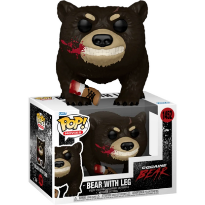 Funko Pop! Movies Cocaine Bear - (1452) Bear mit Bein Vinyl Figur Blut 9cm