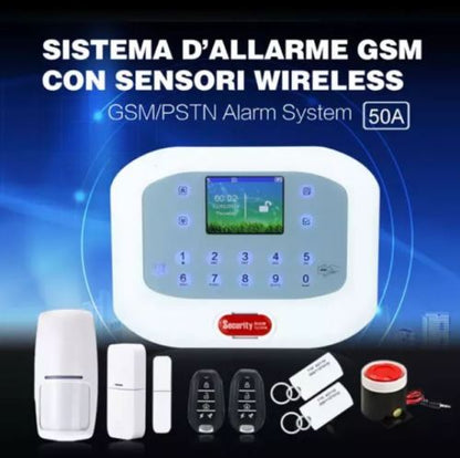 Alarmanlage für Zuhause, Touchscreen, GSM-PSTN-Kombinationsgerät, kabellos, über App steuerbar, 50A