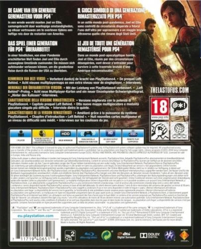 The Last Of Us Remastered PS4 Spiel Deutsch Playstation 4 Videospiel des Jahres