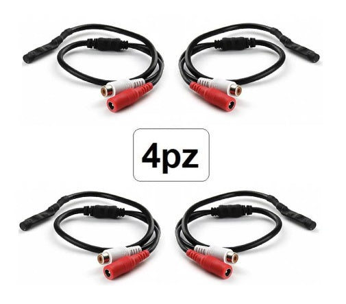 4 Mini-Außenmikrofone für DVR-Überwachungskamera Audioüberwachung Kit