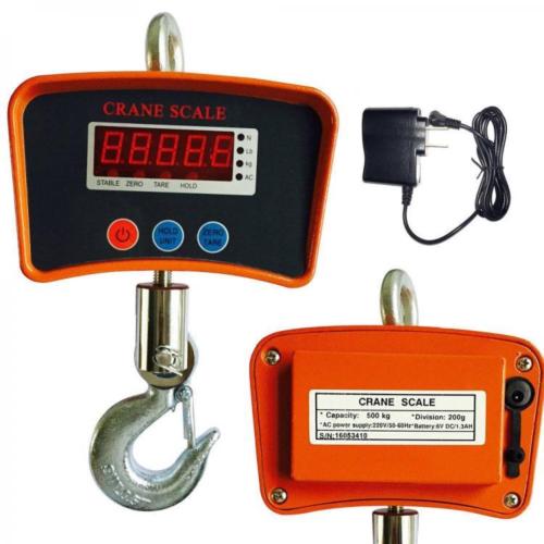 DIGITALE HÄNGEWAAGE KRANWAAGE 1000KG 1T INDUSTRIE STAHLHAKEN