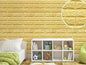 3D BRICK EFFECT WALLPAPER STICKER SPONGE PANEL WALLS 70X77CM YELLOW