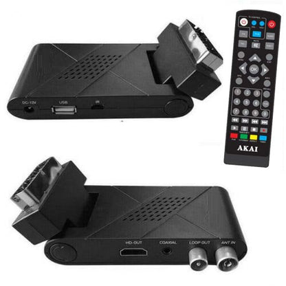 AKAI | DECODER MINI STICK DIGITALE TERRESTRE DVB-T2 SCART HDMI USB FULL HD H265