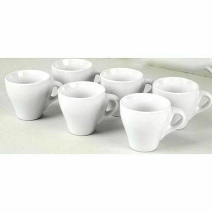 6-teiliges Set Tassen Kaffeetassen weiß Keramik Espresso Frühstück Bar 6x7cm