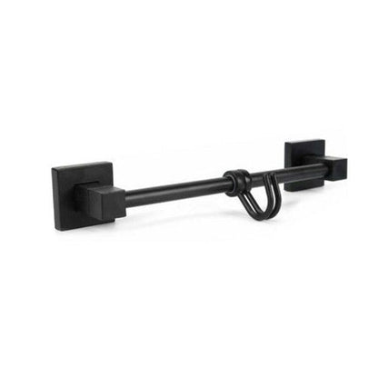 PORTA ASCIUGAMANI 2 GANCI SUPPORTO ARREDO BAGNO CASA CUCINA NERO 02112