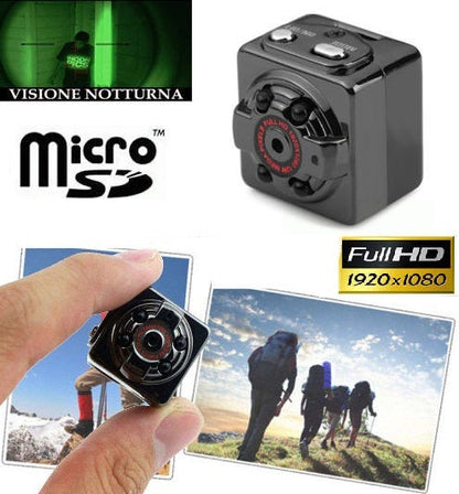 Telecamera Mini Microcamera Videosorveglianza Registra Micro Sd Led Infrarossi