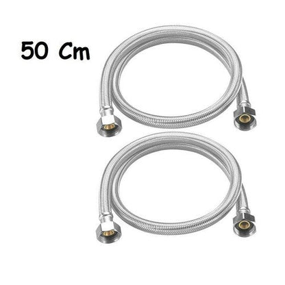 COPPIA TUBO FLESSIBILE 50CM TUBI ACQUA CALDA E FREDDA CALDAIA 1/2X1/2 DGO-172