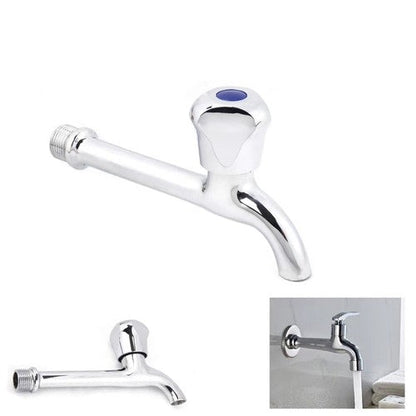RUBINETTO A MURO CROMATO BAGNO CUCINA ATTACCO 1/2" CANNA LUNGA 17CM DGO-152
