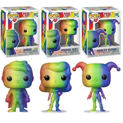 Funko Pop ! Dc Heroes Pride Set Completo Da 3 Robin - Poison Ivy - Harley Quinn