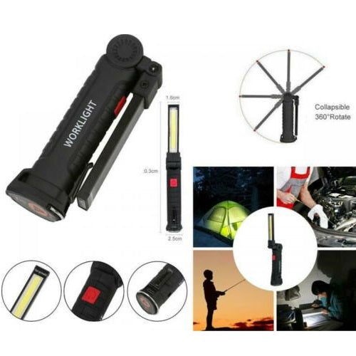 LED-Arbeitsleuchte Taschenlampe Haken Magnet Tragbar Wiederaufladbar Werkstatt Angeln