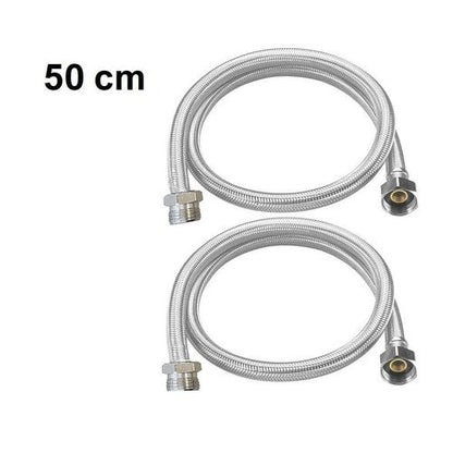 COPPIA TUBO FLESSIBILE 50CM TUBI DI INGRESSO 1/2X1/2 MASCHIO FEMMINA DGO-176