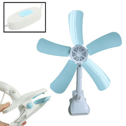 Ventilatore A Pinza Da Soffitto Ufficio Tavolo Doppio Snodo 5 Pale Morsetto Clip