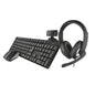 Qoby Home Office Full Set 4-in-1 Trust Keyboard Mouse Webcam Headphones Kit