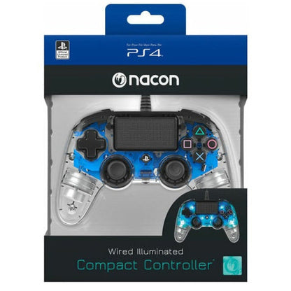 NACON WIRED CONTROLLER PS4 LEUCHTEND COMPACT LIGHT EDITION LED BLAUES PAD NEU
