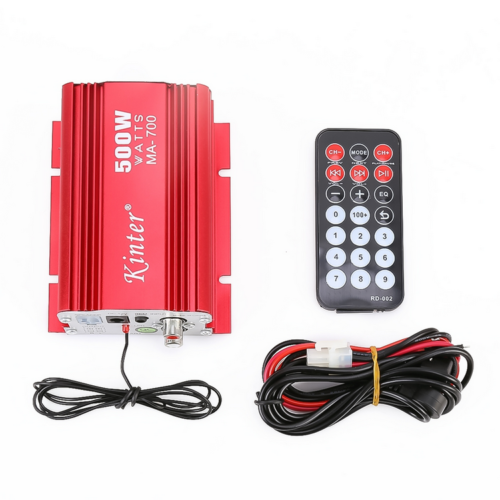 Mini Stereo Audio Verstärker 500W 2Ch 12V DC USB SD FM Fernbedienung MA700-BT