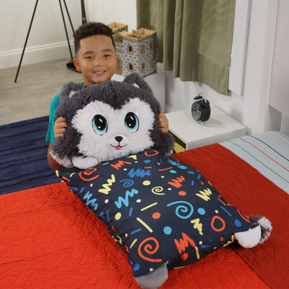 FEDERA COPRI CUSCINO CON PELUCHE RIMOVIBILE IDEA REGALO BAMBINI CANE