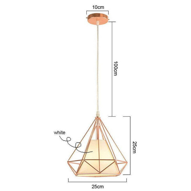 LAMPADARIO GABBIA METALLO INDUSTRIALE RETRO E27 PENDENTE VINTAGE ORO ROSA SJ100
