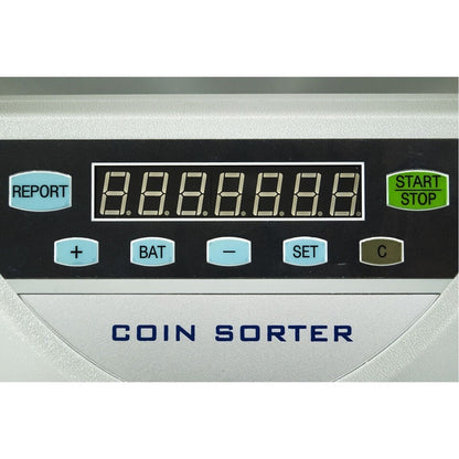 CONTAMONETE ELETTRICO AUTOMATICO SEPARA MONETE 8 CASSETTI CONTA MONETE DIGITALE