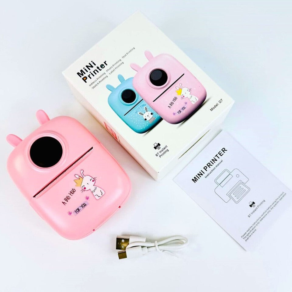 MINI STAMPANTE PORTATILE STAMPA DA smartphon FOTO VIDEO TESTO ROSA BLUETOOTH