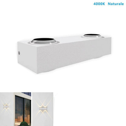 APPLIQUE LED 4W BIANCO LAMPADA LUCE NATURALE PARETE UP DOWN ESTERNO INTERNO