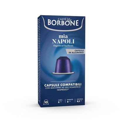 100 CAPSULE IN ALLUMINIO COMPATIBILI CON MACCHINE NESPRESSO MISCELA MIA NAPOLI