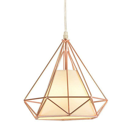 LAMPADARIO GABBIA METALLO INDUSTRIALE RETRO E27 PENDENTE VINTAGE ORO ROSA SJ100